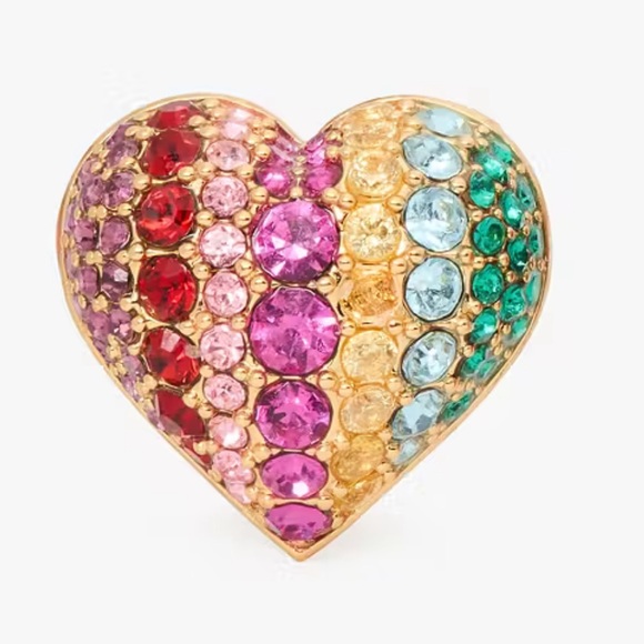 New Kate Spade On The Dot Rainbow Collection Heart Studs - Picture 2 of 9